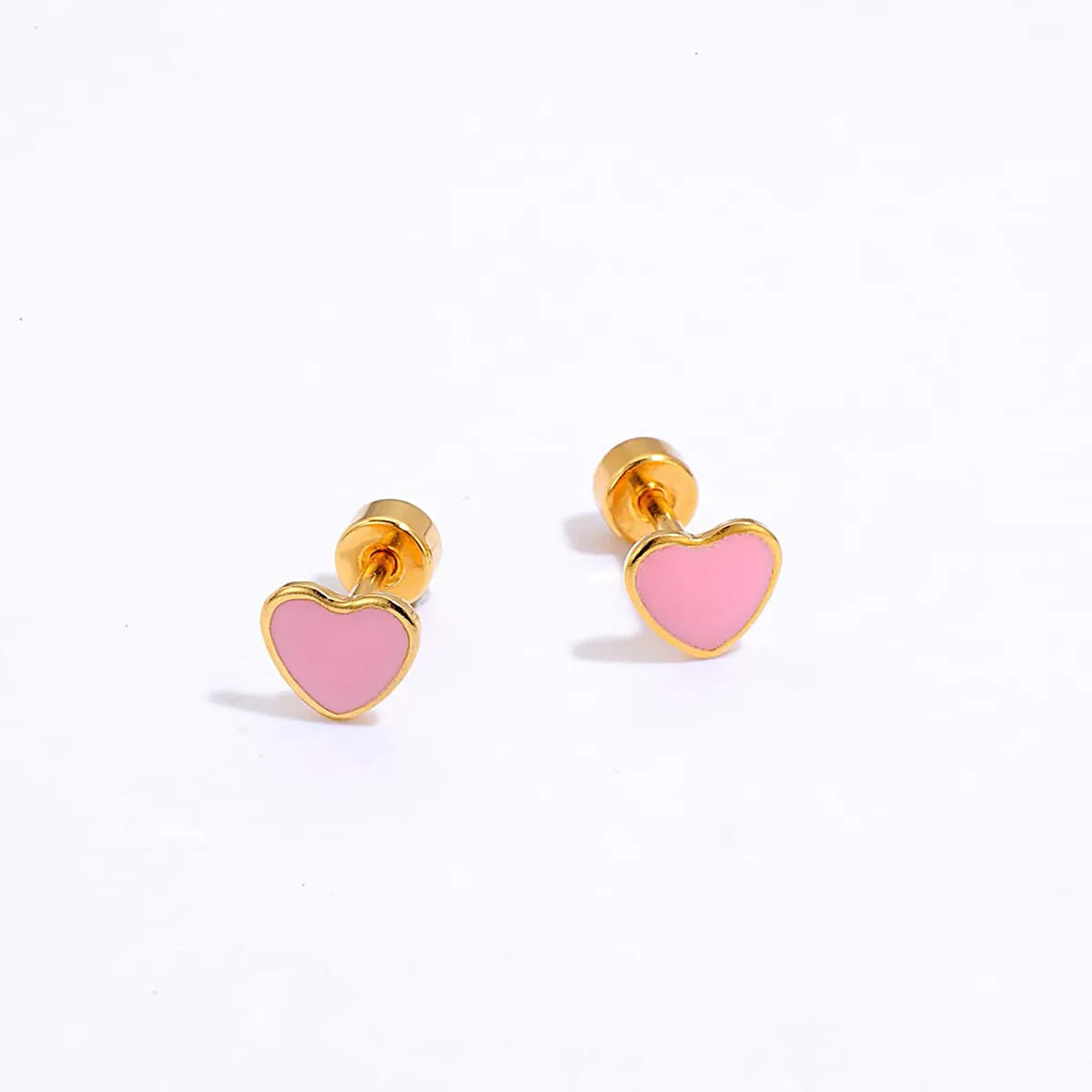 Simple Style Heart Shape Stainless Steel Ear Studs Stainless Steel Earrings