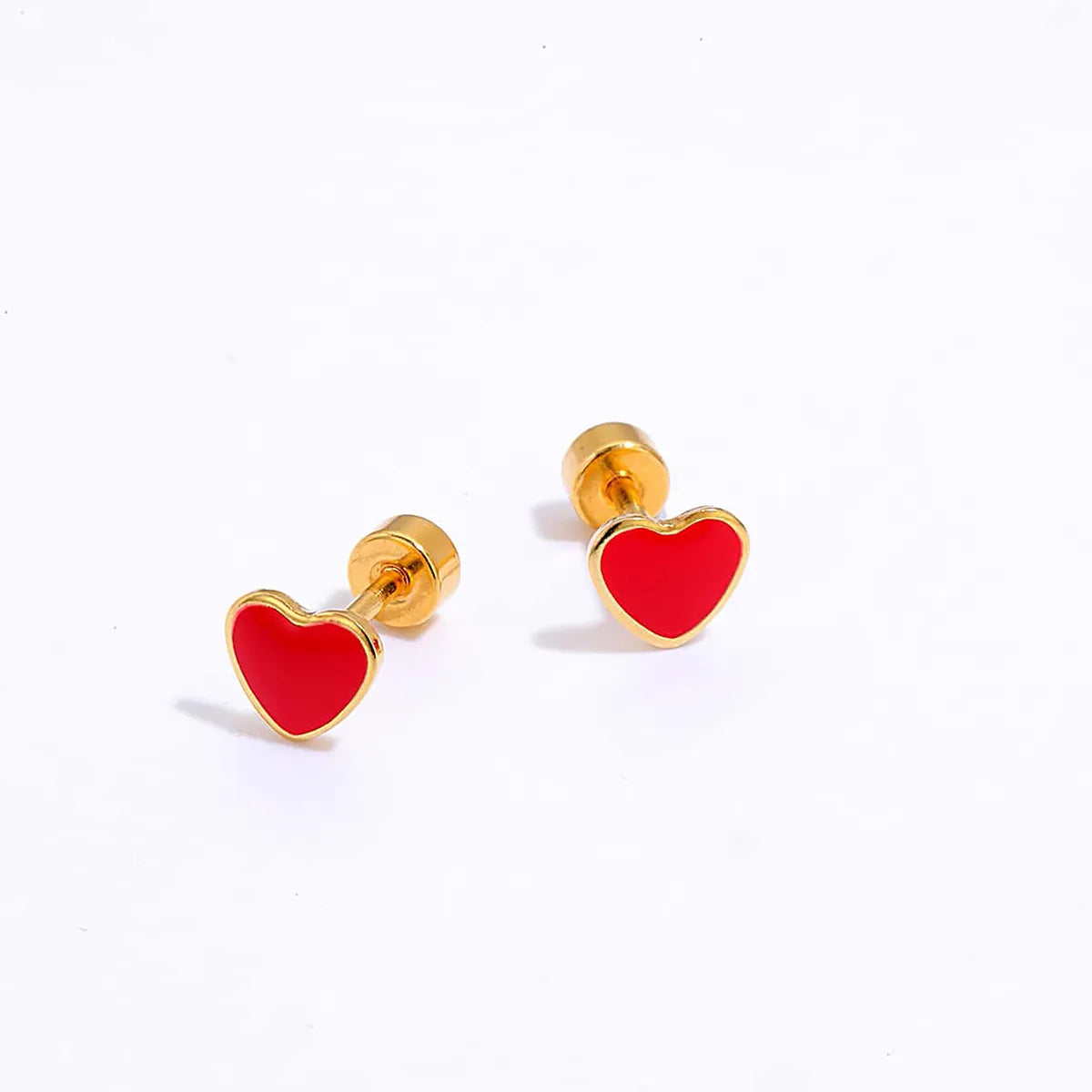 Simple Style Heart Shape Stainless Steel Ear Studs Stainless Steel Earrings