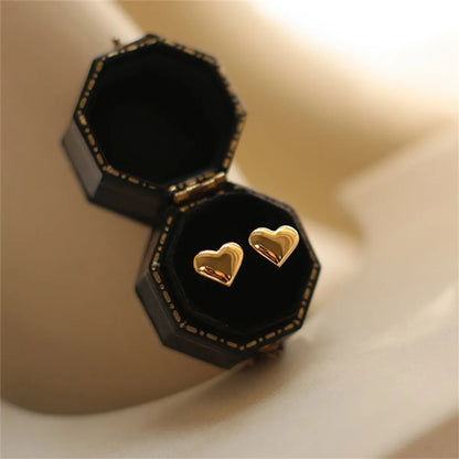 Simple Style Heart Shape Stainless Steel Ear Studs