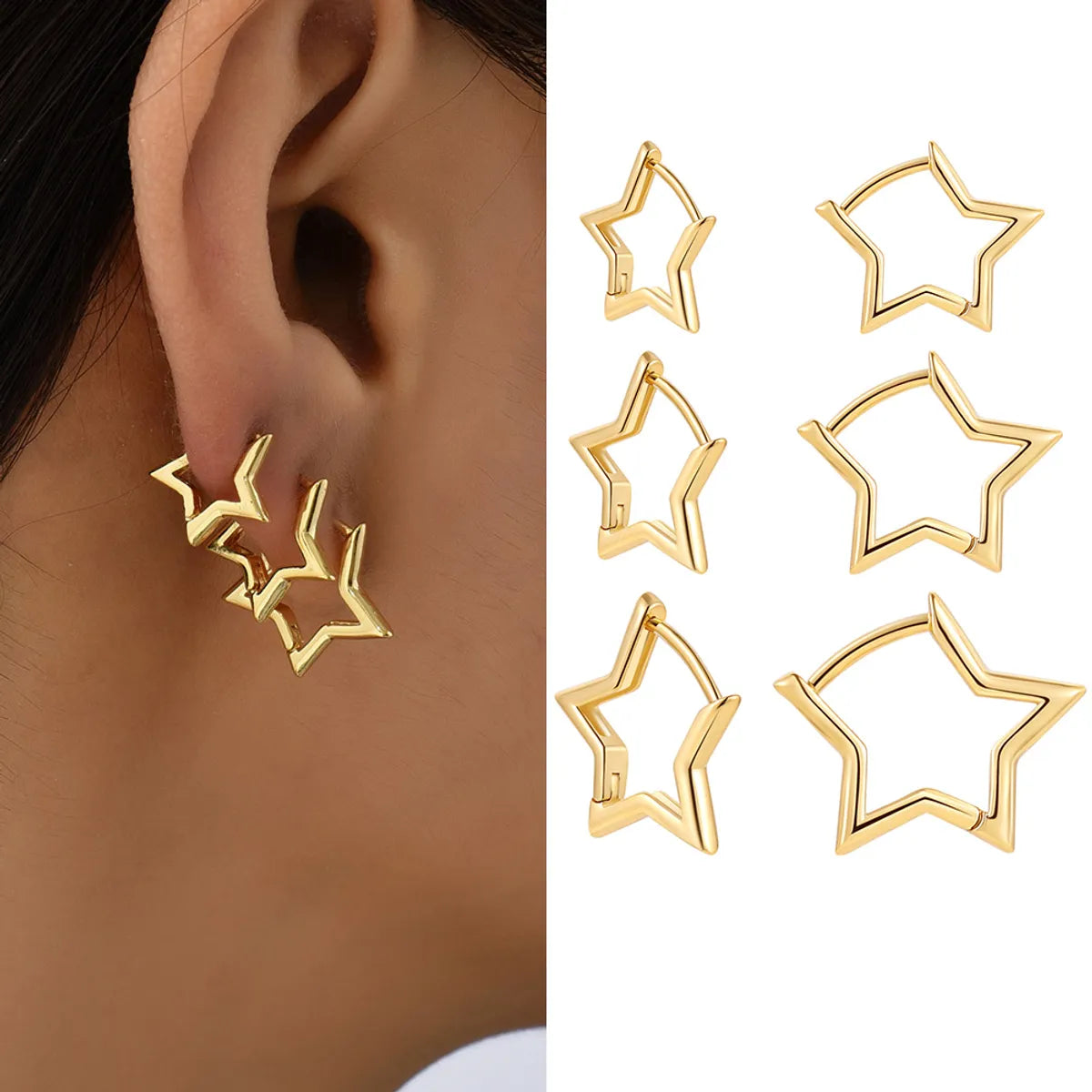 1 Pair Simple Style Heart Shape Plating Copper Earrings