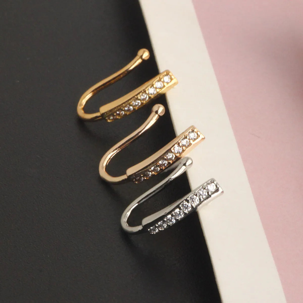 Simple Style Heart Shape Stainless Steel Inlay Zircon Nose Ring 1 Piece