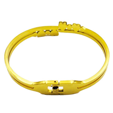 Simple Style Heart Shape Stainless Steel Plating 18k Gold Plated Bangle