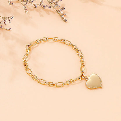 Simple Style Heart Shape Stainless Steel Plating 18k Gold Plated Bracelets