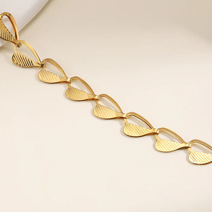 Simple Style Heart Shape Stainless Steel Plating 18k Gold Plated Bracelets