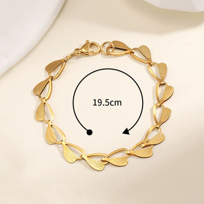 Simple Style Heart Shape Stainless Steel Plating 18k Gold Plated Bracelets