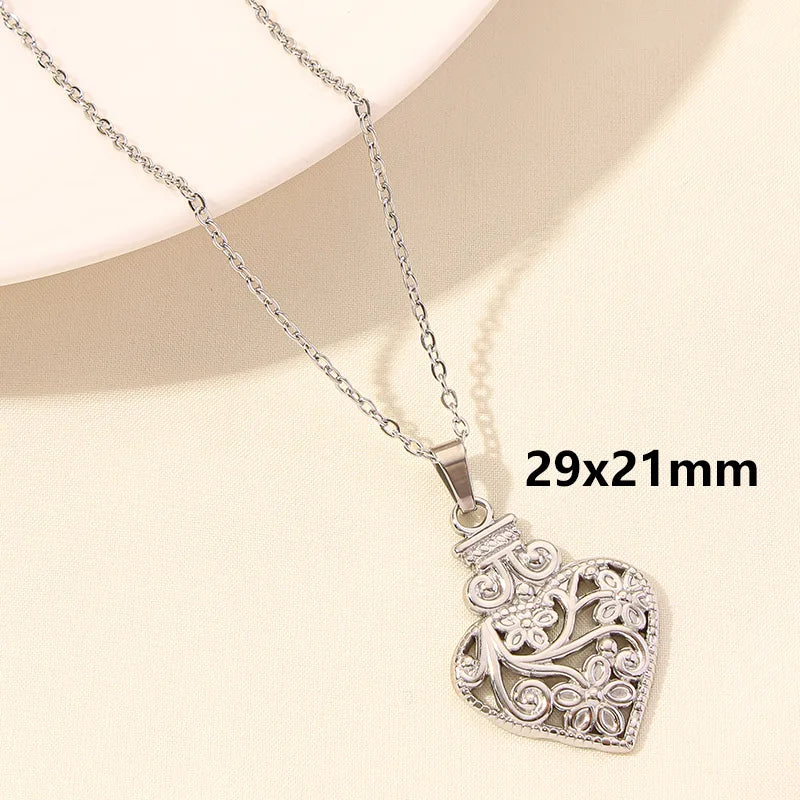 Wholesale Jewelry Simple Style Heart Shape 304 Stainless Steel Plating Pendant Necklace