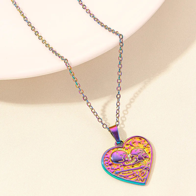 Wholesale Jewelry Simple Style Heart Shape 304 Stainless Steel Plating Pendant Necklace