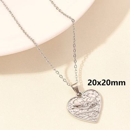 Wholesale Jewelry Simple Style Heart Shape 304 Stainless Steel Plating Pendant Necklace