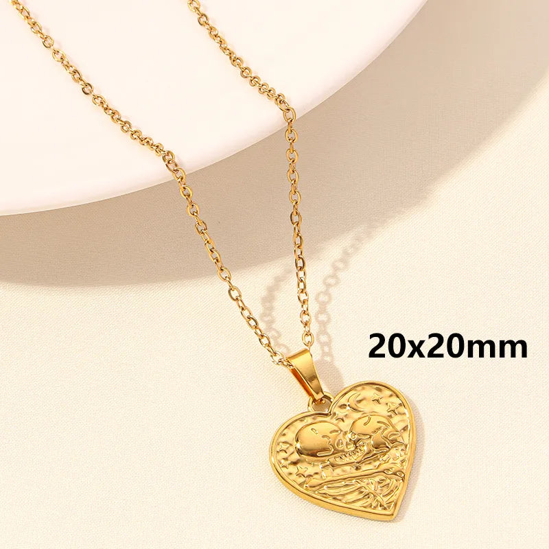 Wholesale Jewelry Simple Style Heart Shape 304 Stainless Steel Plating Pendant Necklace