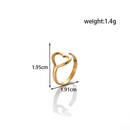 Wholesale Jewelry Simple Style Heart Shape 304 Stainless Steel Plating Rings Earrings