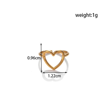 Wholesale Jewelry Simple Style Heart Shape 304 Stainless Steel Plating Rings Earrings