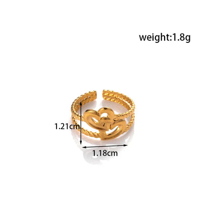 Wholesale Jewelry Simple Style Heart Shape 304 Stainless Steel Plating Rings Earrings