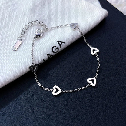 Simple Style Heart Shape 304 Stainless Steel White Gold Plated Gold Plated Bracelets In Bulk