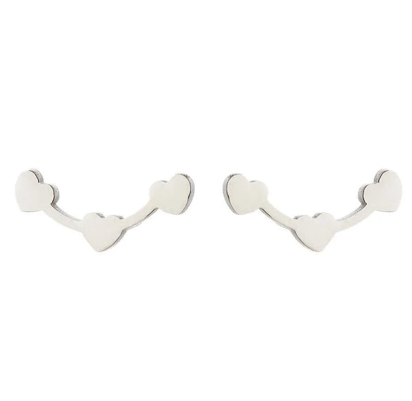 Simple Style Heart Shape Stainless Steel Plating Ear Studs 1 Pair