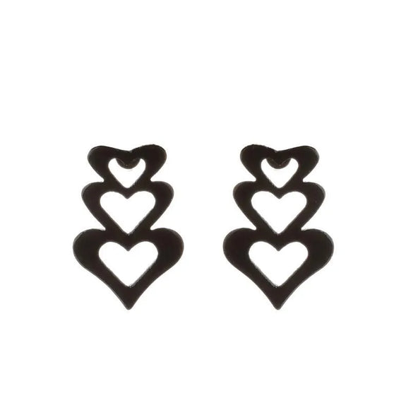 Simple Style Heart Shape Stainless Steel Plating Ear Studs 1 Pair