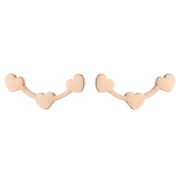Simple Style Heart Shape Stainless Steel Plating Ear Studs 1 Pair