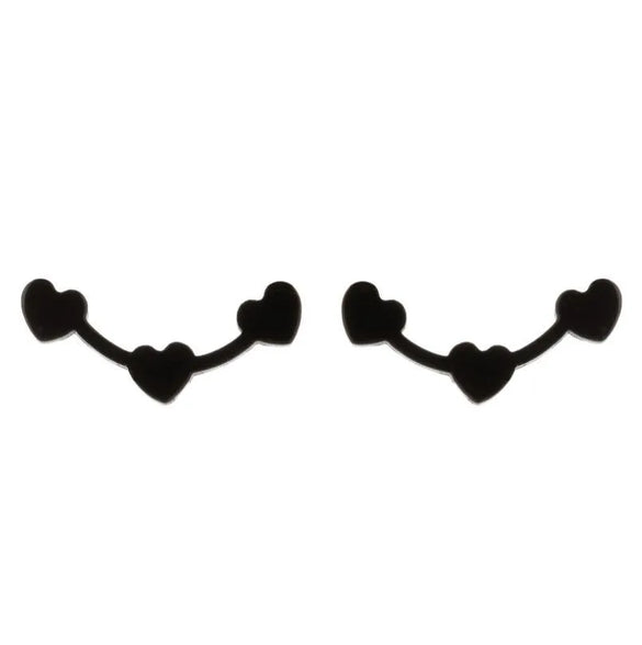 Simple Style Heart Shape Stainless Steel Plating Ear Studs 1 Pair
