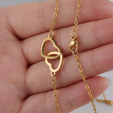 Stainless Steel 18K Gold Plated Simple Style Plating Heart Shape None Pendant Necklace