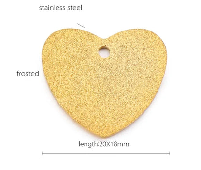 1 Piece Stainless Steel 18K Gold Plated Heart Shape