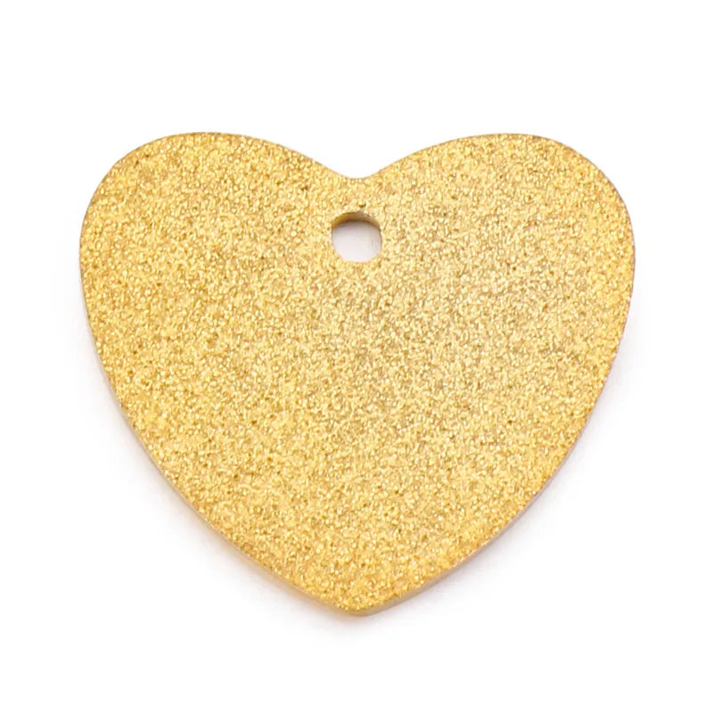 1 Piece Stainless Steel 18K Gold Plated Heart Shape