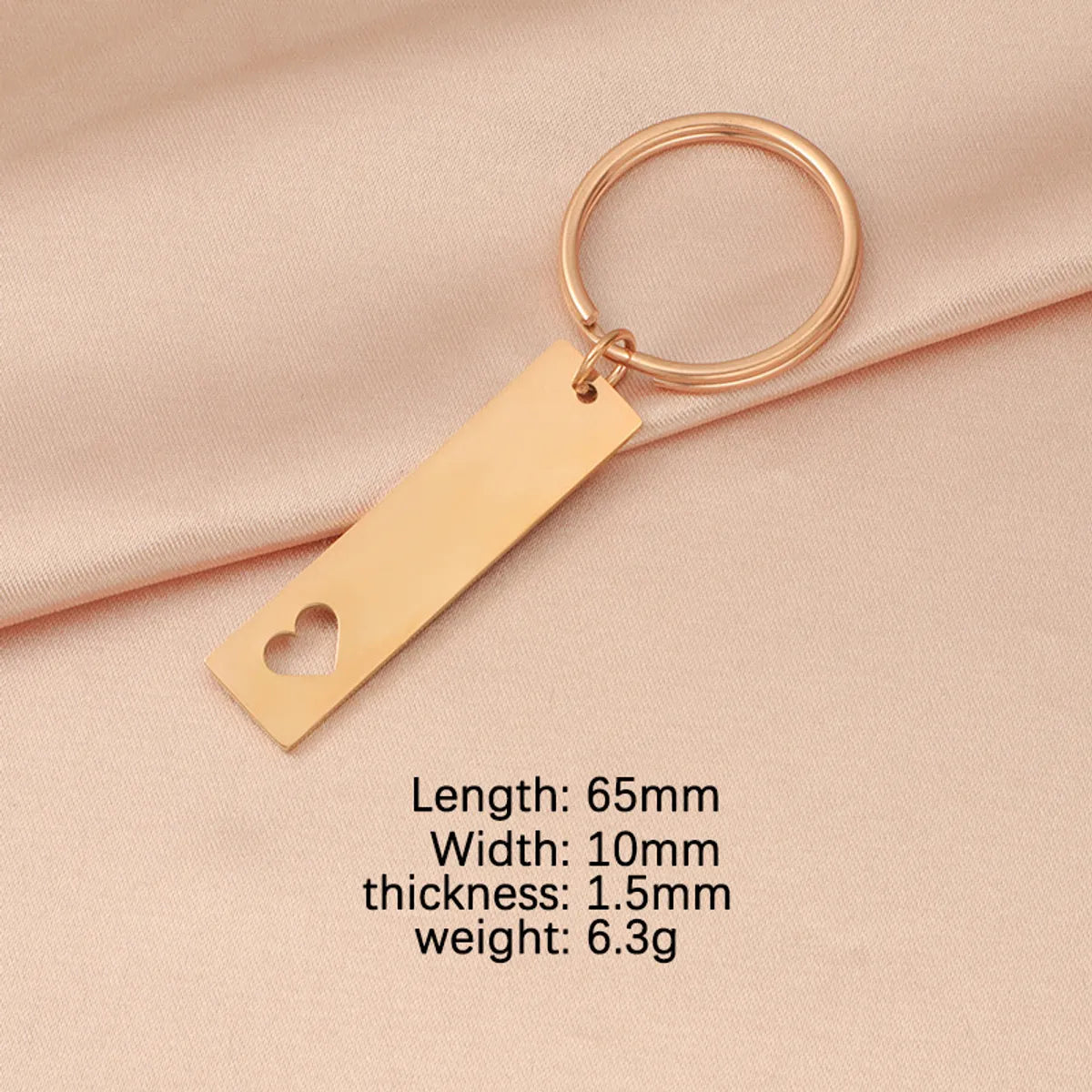 Simple Style Heart Shape Stainless Steel Plating None 18K Gold Plated Keychain