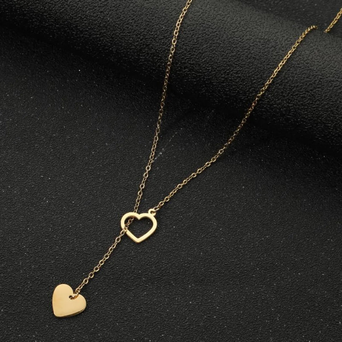 Simple Style Heart Shape Stainless Steel Plating Pendant Necklace