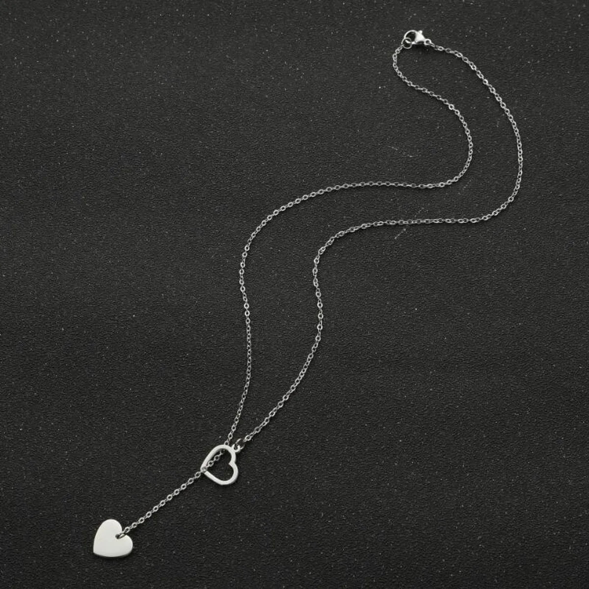 Simple Style Heart Shape Stainless Steel Plating Pendant Necklace