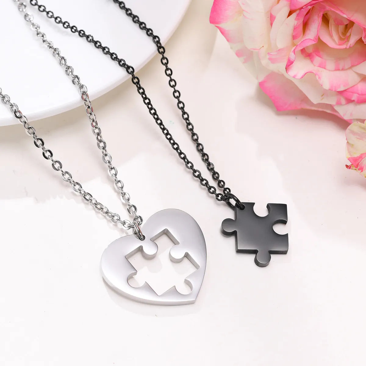 Simple Style Heart Shape Stainless Steel Plating Pendant Necklace