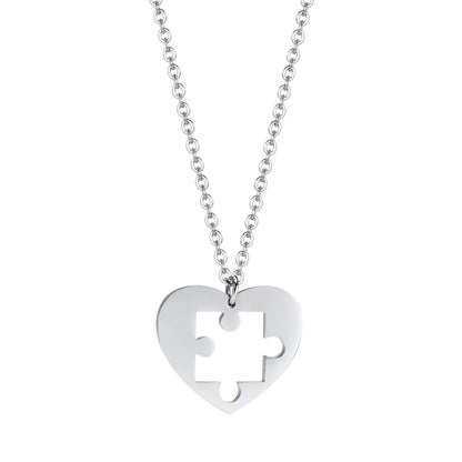 Simple Style Heart Shape Stainless Steel Plating Pendant Necklace