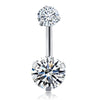 Simple Style Heart Shape Stainless Steel Plating Zircon Belly Ring 1 Piece