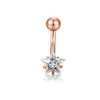 Simple Style Heart Shape Stainless Steel Plating Zircon Belly Ring 1 Piece