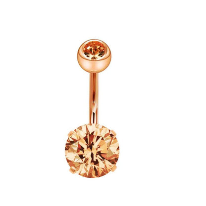 Simple Style Heart Shape Stainless Steel Plating Zircon Belly Ring 1 Piece