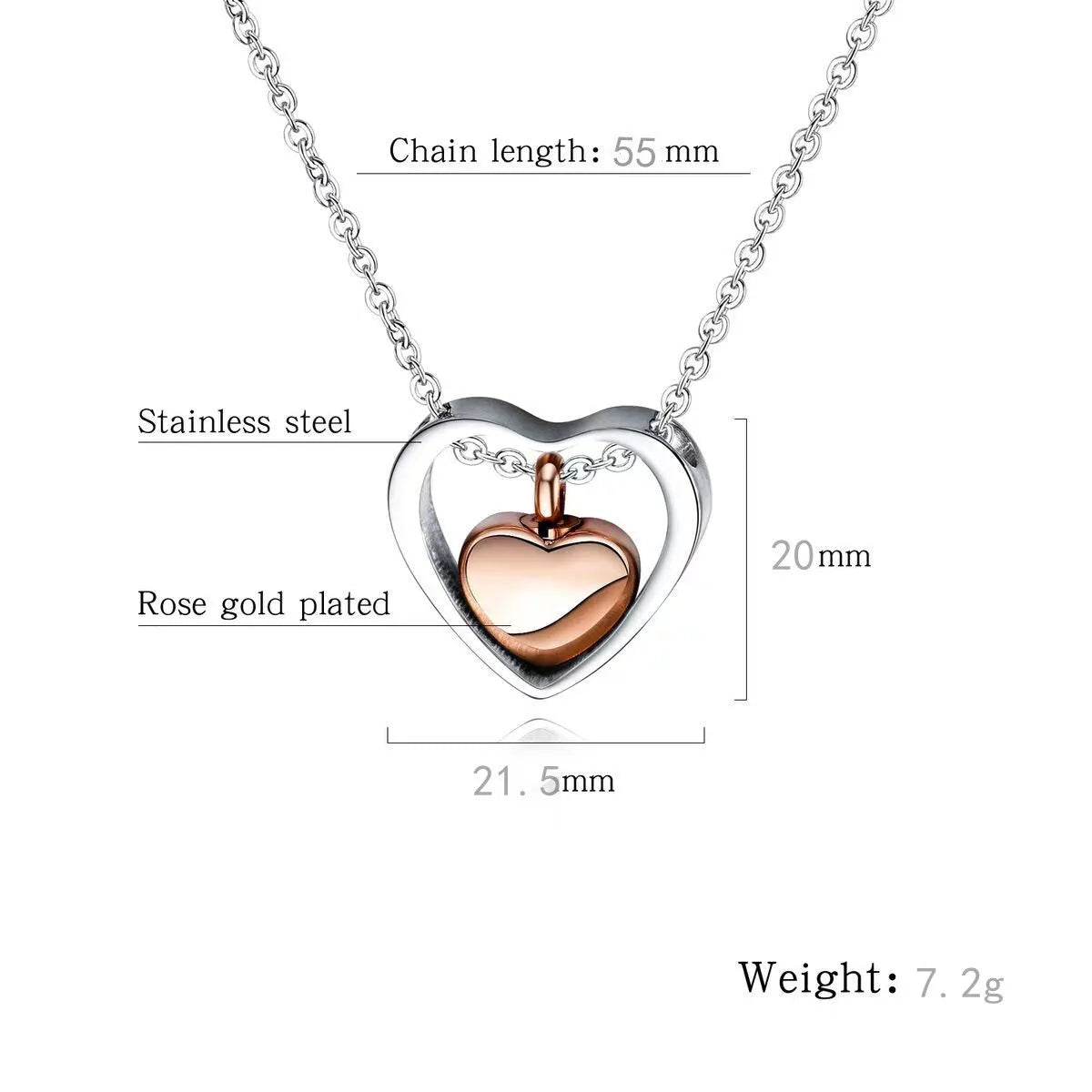 Simple Style Heart Shape Stainless Steel Polishing Pendant Necklace