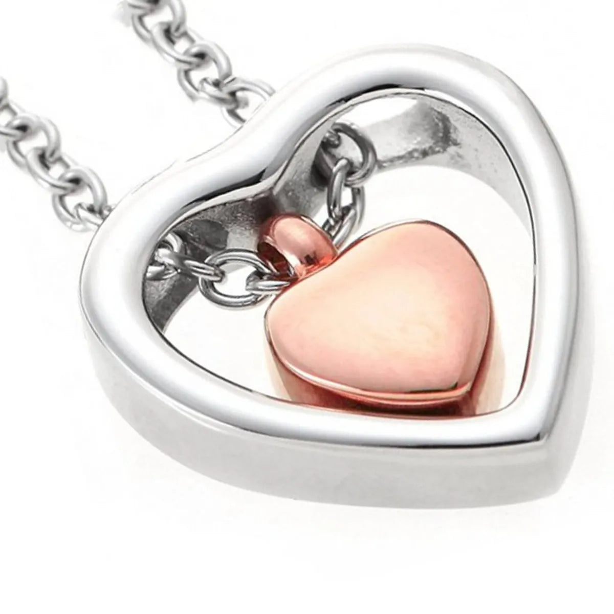 Simple Style Heart Shape Stainless Steel Polishing Pendant Necklace