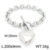 Wholesale Jewelry Simple Style Heart Shape Stainless Steel Titanium Steel 18K Gold Plated Plating Bracelets Necklace