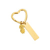 Simple Style Customization Laser Engraving Heart Shape Stainless Steel Unisex Bag Pendant Keychain