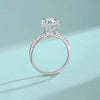 Simple Style Heart Shape Sterling Silver Inlay Moissanite Zircon Rings