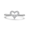 Simple Style Heart Shape Sterling Silver Inlay Zircon Rings