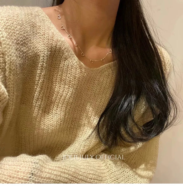 Simple Style Heart Shape Sterling Silver Necklace In Bulk