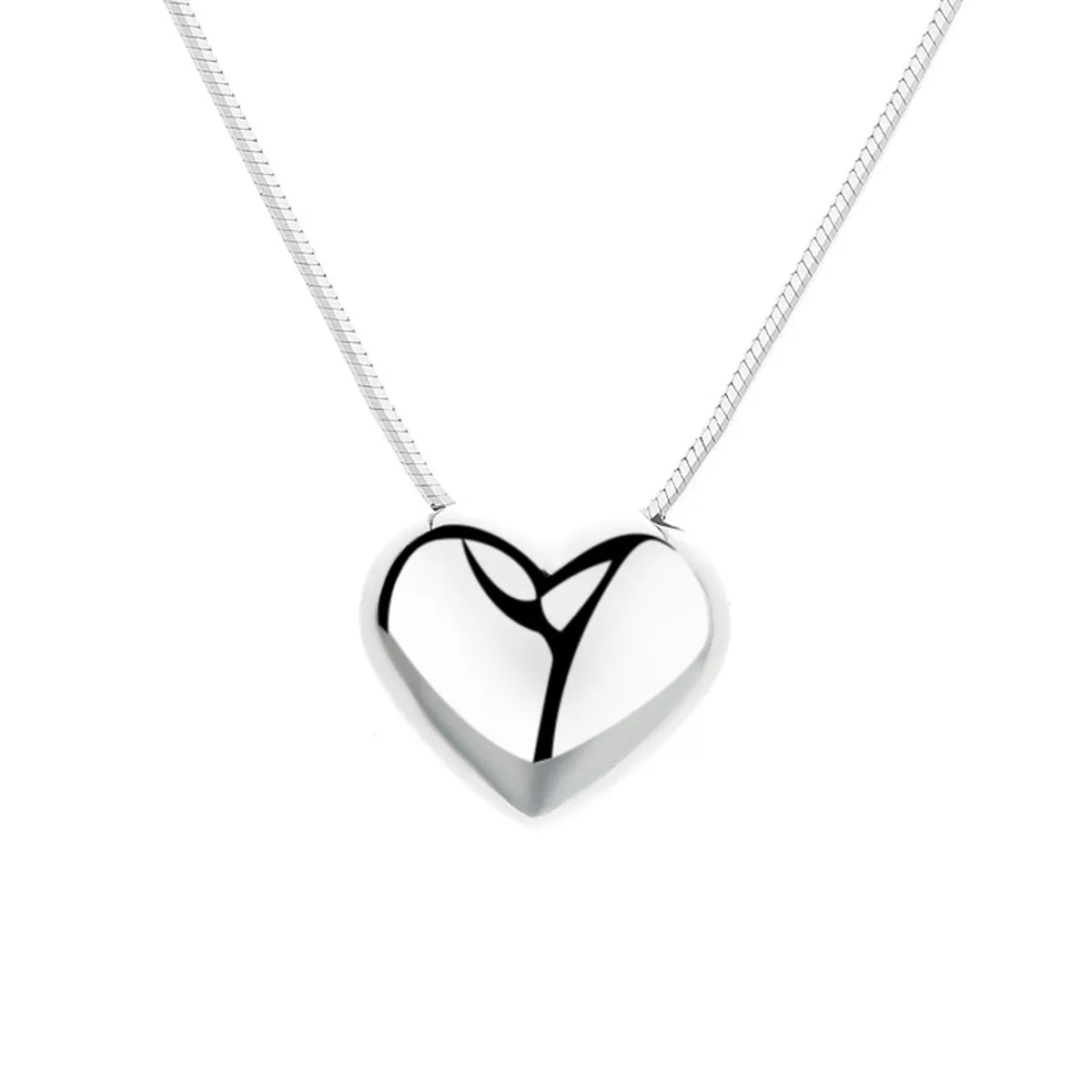 Simple Style Heart Shape Sterling Silver Pendant Necklace