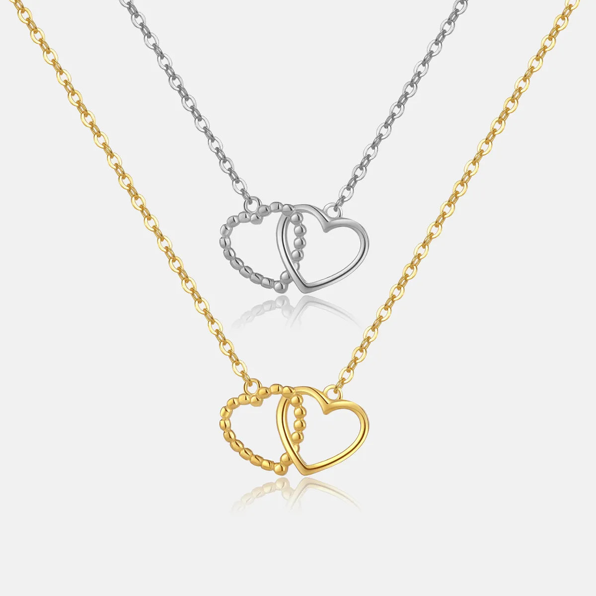 Simple Style Heart Shape Sterling Silver Plating 18k Gold Plated White Gold Plated Pendant Necklace