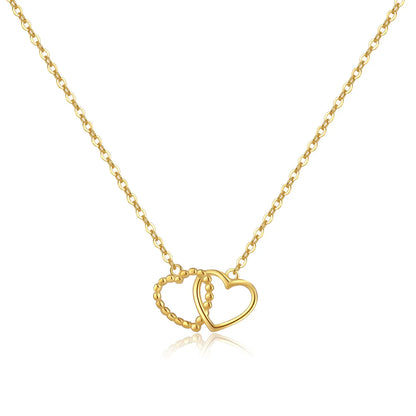 Simple Style Heart Shape Sterling Silver Plating 18k Gold Plated White Gold Plated Pendant Necklace