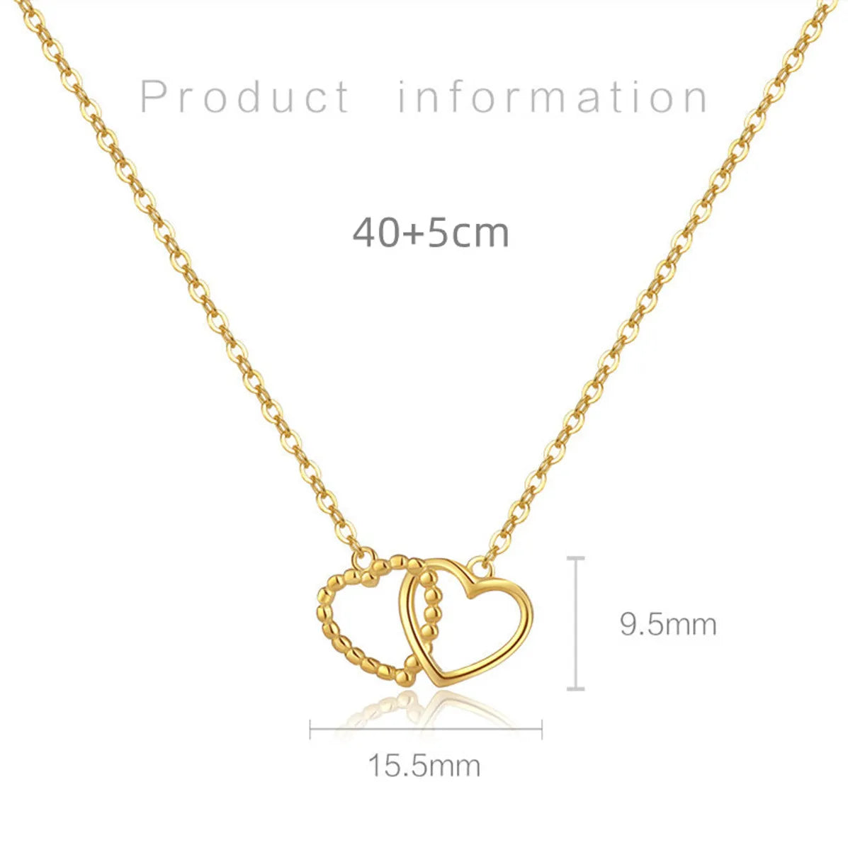 Simple Style Heart Shape Sterling Silver Plating 18k Gold Plated White Gold Plated Pendant Necklace