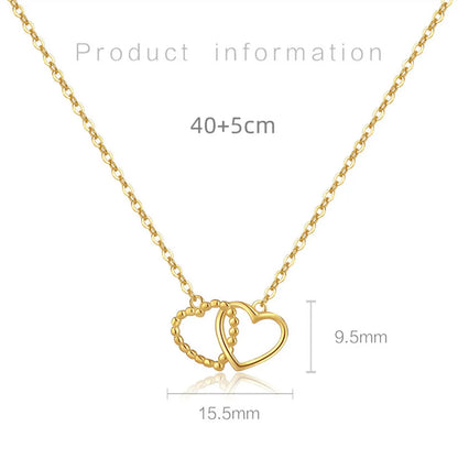 Simple Style Heart Shape Sterling Silver Plating 18k Gold Plated White Gold Plated Pendant Necklace