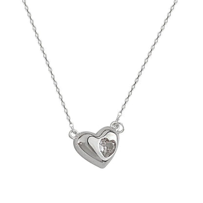 Simple Style Heart Shape Sterling Silver Plating Gold Plated Pendant Necklace