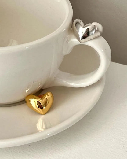 Simple Style Heart Shape Sterling Silver Plating Gold Plated Rings