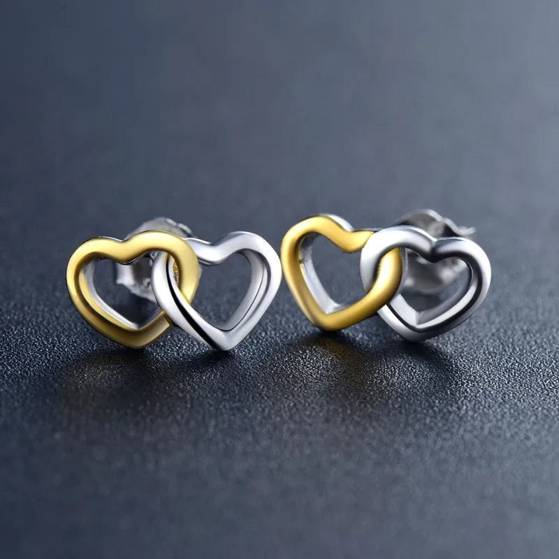 Simple Style Heart Shape Sterling Silver Plating Hollow Out 14k Gold Plated Rhodium Plated Rings Earrings Necklace