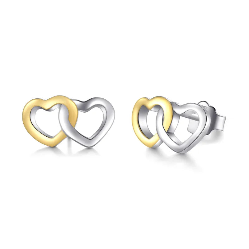 Simple Style Heart Shape Sterling Silver Plating Hollow Out 14k Gold Plated Rhodium Plated Rings Earrings Necklace