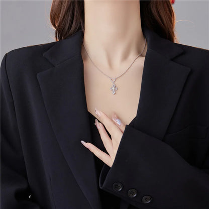 Simple Style Heart Shape Sterling Silver Plating Inlay Freshwater Pearl White Gold Plated Women'S Pendant Necklace