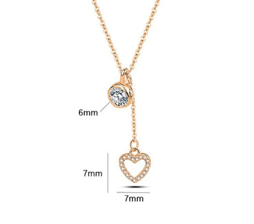 Simple Style Heart Shape Sterling Silver Plating Inlay Zircon Pendant Necklace